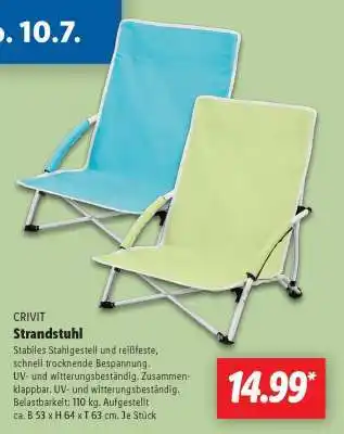 Lidl CRIVIT Strandstuhl Angebot