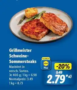 Lidl Grillmeister Schweine- Sommersteaks Angebot
