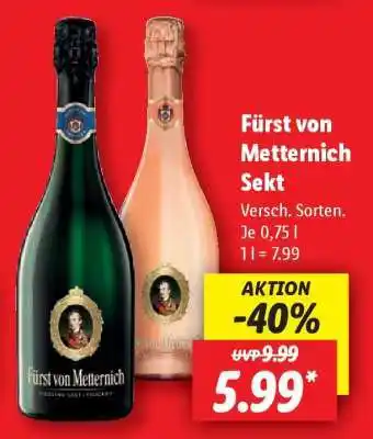 Lidl FÜRST VON METTERNICH Sekt Angebot