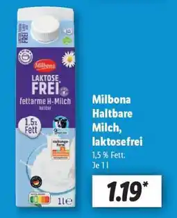Lidl Milbona Haltbare Milch, laktosefrei Angebot