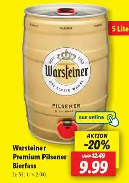 Lidl Warsteiner Premium Pilsener Bierfass Angebot