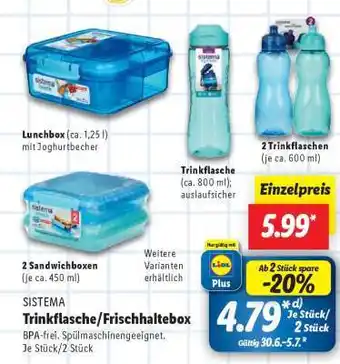 Lidl Trinkflasche/Frischhaltebox Angebot