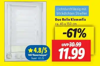 Lidl Duo-Rollo Klemmfix Angebot
