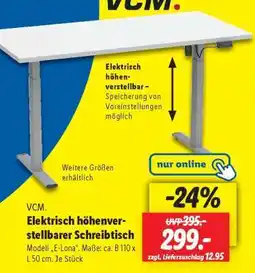Lidl VCM. Elektrisch höhenverstellbarer Schreibtisch Angebot