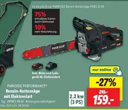 Lidl PARKSIDE PERFORMANCE Benzin-Kettensäge mit Elektrostart Angebot