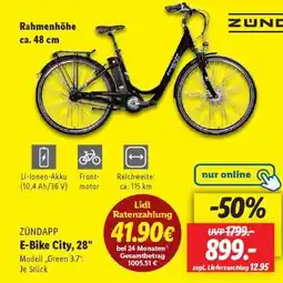Lidl ZÜNDAPP E-Bike City, 28 Angebot
