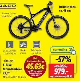 Lidl ZÜNDAPP E-Bike Mountainbike, 27,5 Angebot
