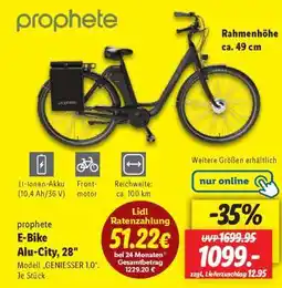 Lidl prophete E-Bike Alu-City, 28 Angebot