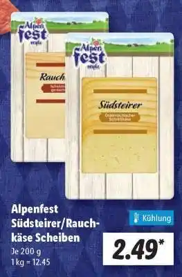 Lidl Alpenfest Südsteirer/Rauchkäse Scheiben Angebot