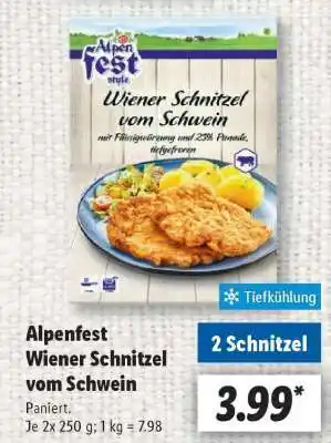 Lidl Alpenfest Wiener Schnitzel vom Schwein Angebot
