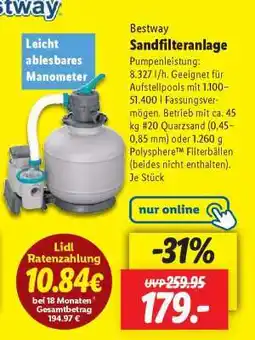 Lidl Bestway Sandfilteranlage Angebot