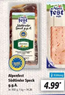 Lidl Alpenfest Südtiroler Speck g.g.A Angebot