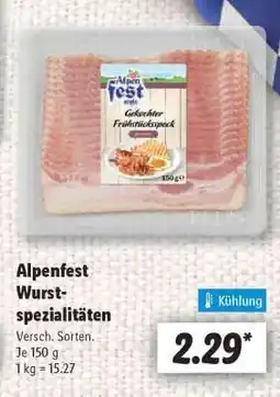 Lidl Alpenfest Wurstspezialitäten Angebot