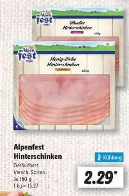 Lidl Alpenfest Hinterschinken Angebot