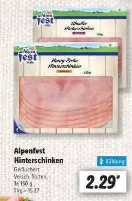 Lidl Alpenfest Hinterschinken Angebot