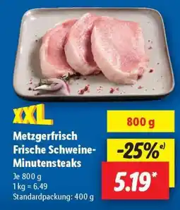 Lidl Metzgerfrisch Frische Schweine- Minutensteaks Angebot