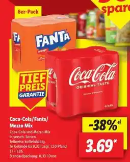 Lidl Coca­Cola/ Fanta/Mezzo Mix Angebot