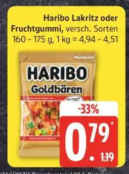 Edeka Haribo Lakritz oder Fruchtgummi Angebot
