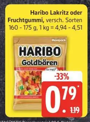 Edeka Haribo Lakritz oder Fruchtgummi Angebot