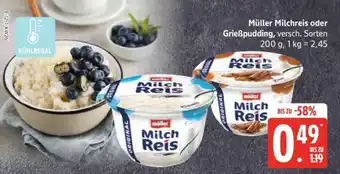Edeka MÜLLER Milchreis oder Grießpudding Angebot