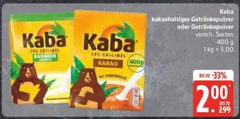 Edeka Kaba kakaohaltiges Getränkepulver oder Getränkepulver Angebot