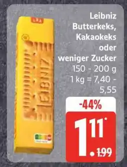 Edeka Leibniz Butterkeks, Kakaokeks oder weniger Zucker Angebot