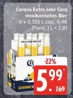 Edeka Corona Extra oder Cero mexikanisches Bier Angebot