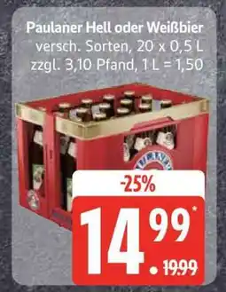 Edeka Paulaner Hell oder Weißbier Angebot