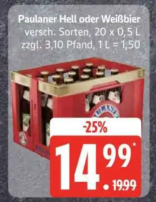 Edeka Paulaner Hell oder Weißbier Angebot