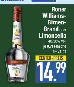 Edeka Roner Williams-Birnen-Brand oder Limoncello Angebot