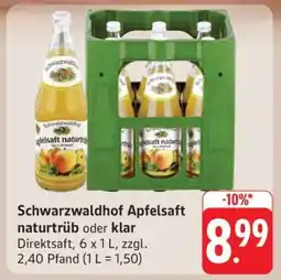Edeka Schwarzwaldhof Apfelsaft naturtrüb oder klar Angebot
