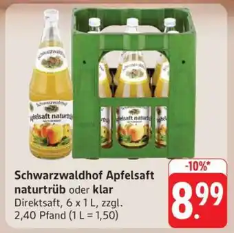 Edeka Schwarzwaldhof Apfelsaft naturtrüb oder klar Angebot