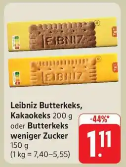 Edeka Leibniz Butterkeks, Kakaokeks oder Butterkeks weniger Zucker Angebot
