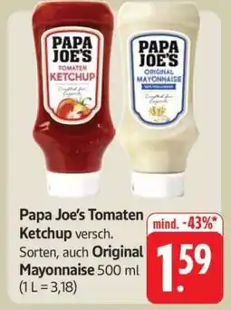 Edeka Papa Joe's Tomaten Ketchup und Original Mayonnaise Angebot