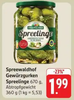 Edeka Spreewaldhof Gewürzgurken Spreelinge Angebot