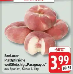 Edeka SanLucar Plattpfirsiche weißfleischig „Paraguayos“ Angebot