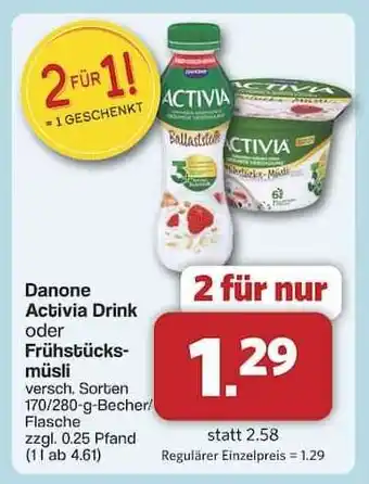 Famila Nord Ost Danone Activia Drink oder Frühstücks-müsli Angebot