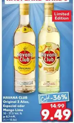 Kaufland HAVANA CLUB Original 3 Años, Especial oder Mango Lime Angebot