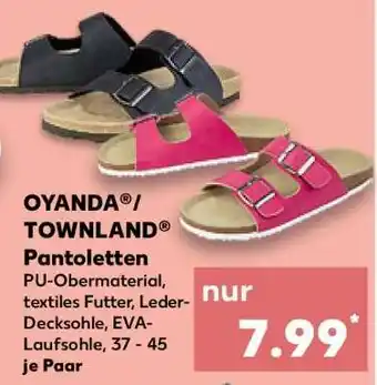 Kaufland OYANDA /TOWNLAND Pantoletten Angebot