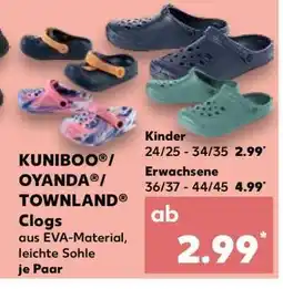 Kaufland KUNIBOO /OYANDA /TOWNLAND Clogs Angebot