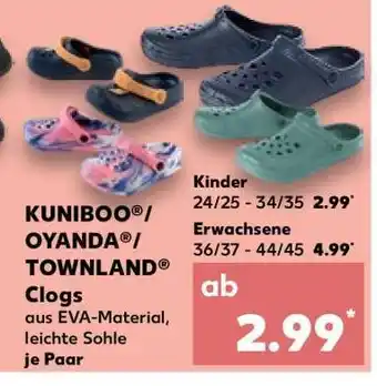 Kaufland KUNIBOO /OYANDA /TOWNLAND Clogs Angebot