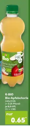 Kaufland K-BIO Bio-Apfelschorle naturtrüb Angebot