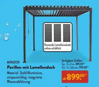 Aldi Süd MIRADOR Pavillon mit Lamellendach Angebot