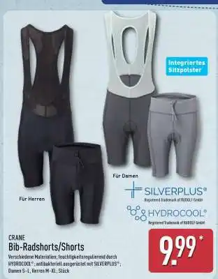 Aldi Nord CRANE Bib-Radshorts/Shorts Angebot