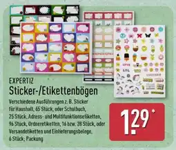 Aldi Nord EXPERTIZ Sticker-/Etikettenbögen Angebot