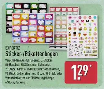 Aldi Nord EXPERTIZ Sticker-/Etikettenbögen Angebot