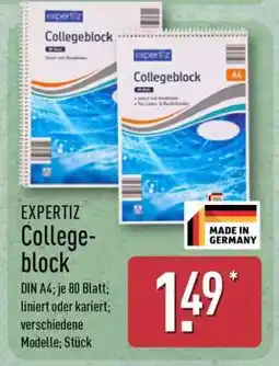 Aldi Nord EXPERTIZ Collegeblock Angebot