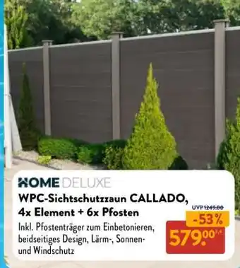 Aldi Nord WPC-Sichtschutzzaun CALLADO, 4x Element + 6x Pfosten Angebot