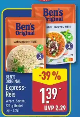 Aldi Nord Ben’s Original Express Reis Angebot