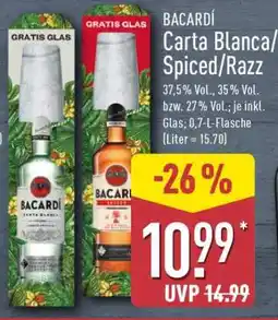 Aldi Nord Bacardi Carta Blanca / Spiced / Razz Angebot